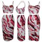 Fashion Summer Two Piece Dress Spaghetti Straps Digital Printing Tops with Maxi Skirt