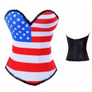 Plus Size XXL USA Flag Corset Fashion UK Flag Print Shapewear Gothic European Korset