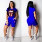 Plus Size XXL Size Women Novelty Knits Short Sleeve Female Slim Hip Pop Tops with Pants
