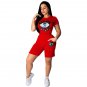 Slim Women Hip Pop Tops with Pants Fashion Summer T-shirts Sequins Ladies Punk Tees