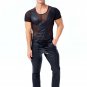 Plus Size 3XL PVC Tees Fetish Stage Clothing Short Sleeve Summer Streetwear Sexy Night Club Wear