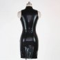 Women Wet Look Mini Party Dresses Zipper Keyhole Front Closure PVC Fetish Costume