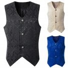 Men's Short Vest Punk Male Medieval Costume Vintage Jacquard Lace Waistcoat Retro Earl Costume