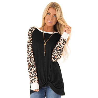 Plus size XXL Streetwear Long Sleeve Fashion Ladies Tops Female Fall Leopard Tees
