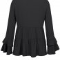 Casual Ruffle Blouses Petal Sleeve Tops Autumn Break Clothes Solid Color Women Spring Streetwear