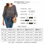 Chic Women Chiffon Tops Fashion Petal Sleeve Loose Tees American Leaf Print Casual Break Clothes