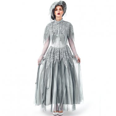 Britain Ghost Bride Costume Gothic Carnival Cosplay Witches Outfits