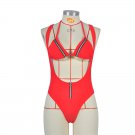 Solid Color Zipper Swim Wear Spaghetti Straps Bikini Tops