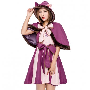 Cheshire Cat Cosplay Costume Mardi Gras Theme Costume Halloween Cartoon Cute Fancy Dresses