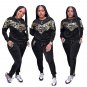 Autumn Women's Two Piece Pants Crew Neck Spring Sweetheart Sequins Lady Tracksuits