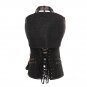 Black Color Women Medieval Gothic Corset Steampunk Bustier Plus Size Faux Leather Body Shaper