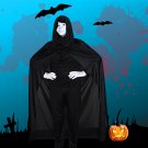 Halloween Black Death Cloak Carnival Cosplay Costume Devil Pluvial