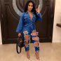 Hip-pop Hollow Out Jumpsuit Night Denim Clubwear Scrub Washed Sexy Ripped Jeans