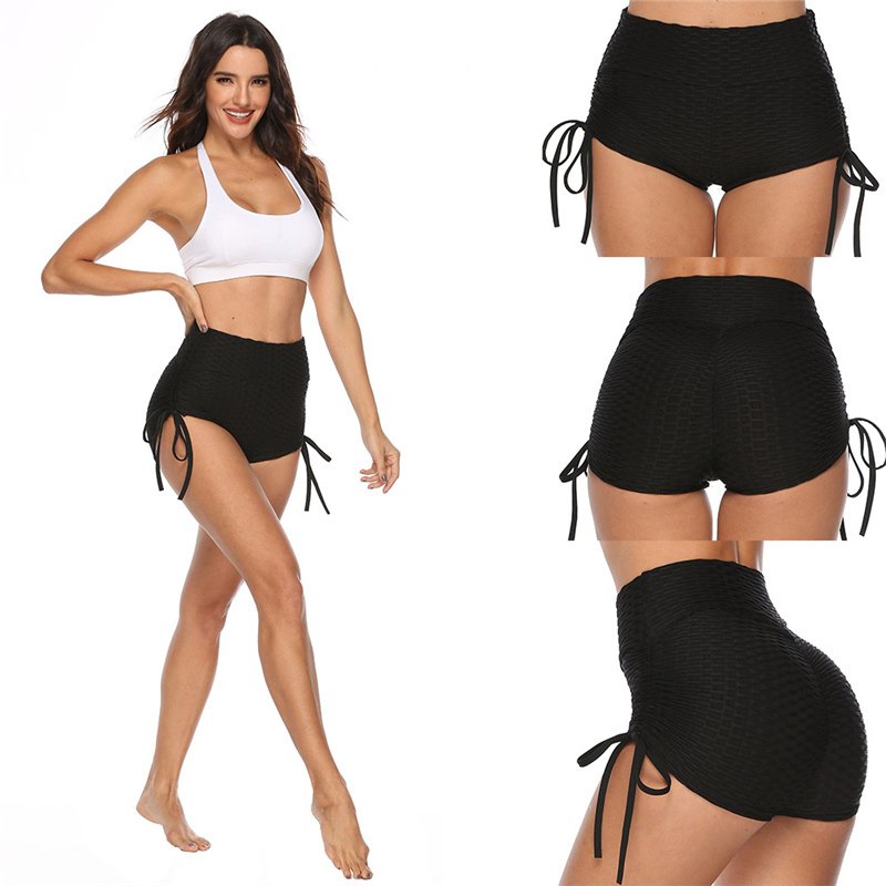 Women Summer Trunks American Mini Fitness Pants Skinny Honeycomb Sport Bottoms