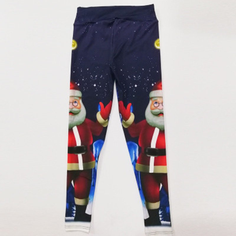 Ourdoor High Waist Christmas Wear Lady Exercise Capris Sexy Autumn Xmas Pants