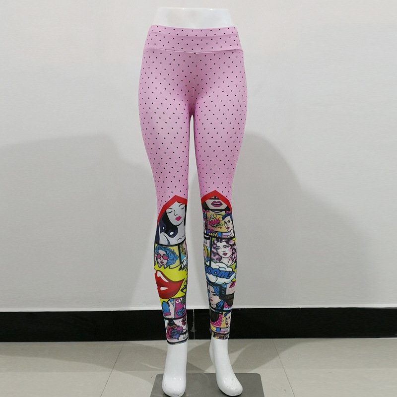 Lift Butts Anime Fitness Wear High Waist Activewear Female Cartoon Print Capris