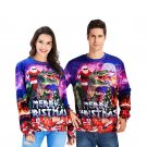 2XL Size Christmas Knits Casual Couple Tops Digital Print Unisex Xmas Hoodies