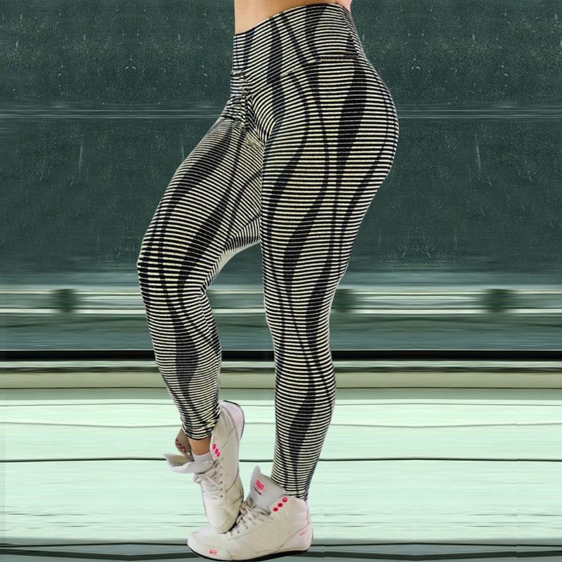 High Waist Activewear Lift Butts Fitness Pants Lady Stripe Body Mechanics Clothing