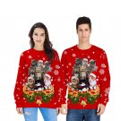 Xmas Hoodies Casual Holiday Sweatshirt Christmas Tops Animal Cat Street Wear