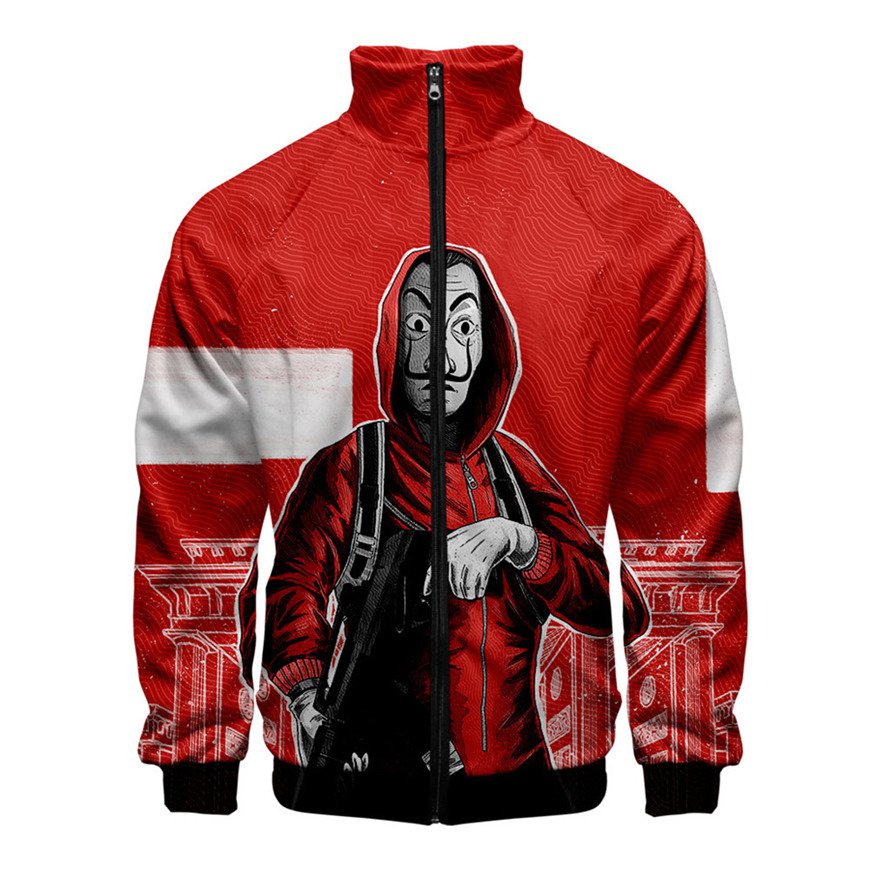 Unisex Hero Money Heist Letterman TV Series Print Coat Winter La casa de papel Jackets