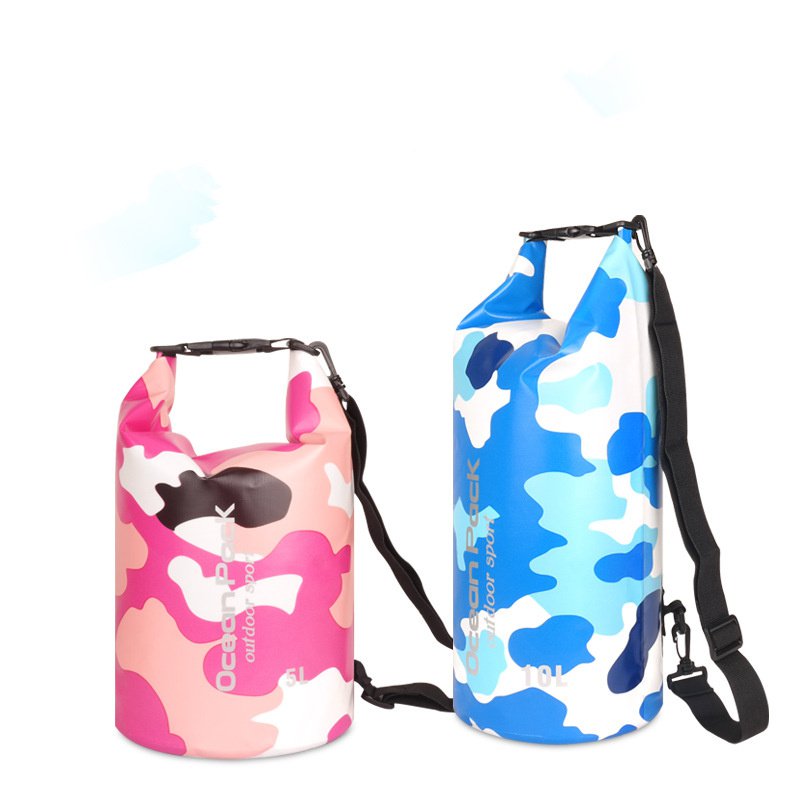 15L Beach Storage Sport Dry Storage PVC Dry Bucket Pouch Swimming Camouflage Backpack
