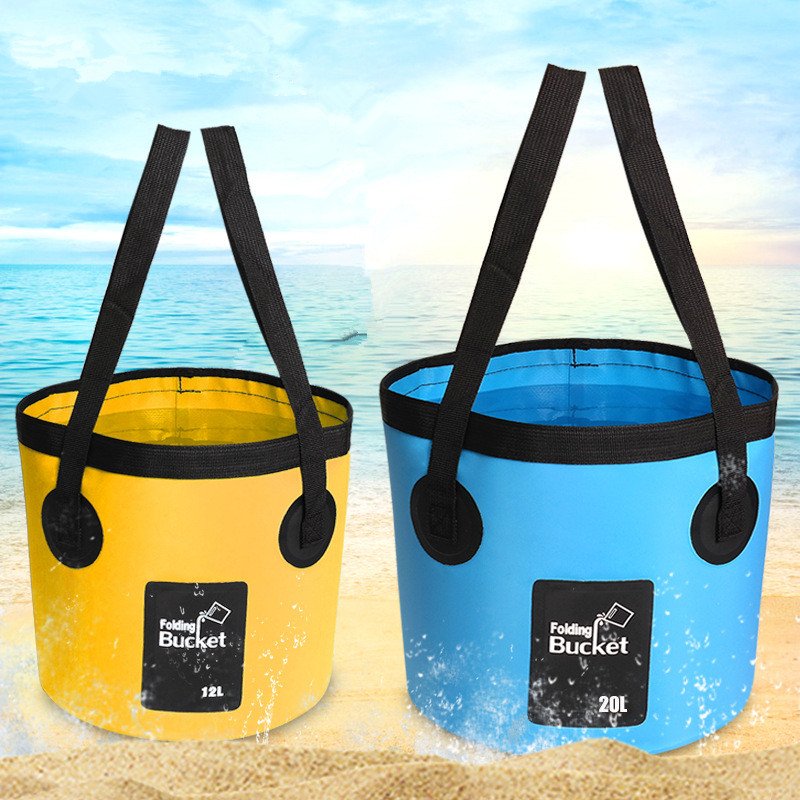 12L Portable Water Breaker PVC Tactical Waist Packs Foldable Tactical Fishing Pail