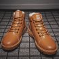 Fashion Fur Motorcycle Boots Men Fall Faux Leather Footwear Leisure Winter Martin Boots