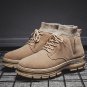 Men Faux Leather Ankle Boots High Quality Fashion Street Western Shoes