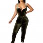Plus Size 2XL Female Workout Clothes Fall Sleeveless Fitness Jumpsuit Fashion Velvet Tracksuits