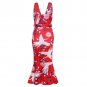 Summer Sexy V-neck Print Midi Dress Fashion Floral Printed Party Dresses