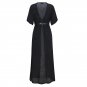 Plus Size 2XL Streetwear Short Sleeve Sheer Loose Beach Maxi Dress V-Neck Summer Clothing