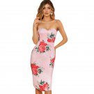 2020 Floral Printed Party Dress Summer Off Shoulder Sexy Women Midi Streetwear