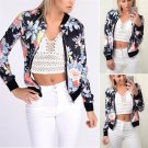 Spring Floral Printed Coat Rose Long Sleeve Fashion Female Clothes UK Crew Neck Casual Outerwear