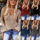 2020 Women Spring T-Shirts Fashion Long Sleeve Shirts Crew Neck Tops