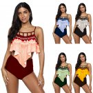 Women Super Size 4XL Tankinis Floral Printed Swimwear Female Padded Bathing Suits