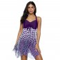Plaid Print Swimsuit Female 2XL Swimwear Plus Size Beach Dress