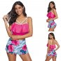 Plus Size Floral Printed Swimwear Female Padded Bathing Suits Women 4XL High Waist Beachwear