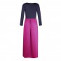 Women Spring Dresses Contrast Color Maxi Dress Fashion Long Sleeve Casual Streetwear