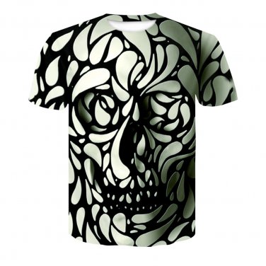 Novelty Women 3D Printed Casual Shirts Short Sleeve Delusion Print Tops