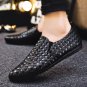 Men PU Loafer Low Cut Plaid PVC Casual Shoes 50% Male Fashion Derby Ulzzang Shoes