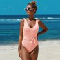 High Waist Swim Wear Water Sports Gear Crew Neck Beach Wear Solid Color Monokini
