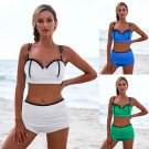 Women Push Up Bikinis Solid Color Swimwear Female Padded Bathing Suits