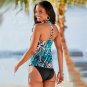 Fashion Leopard Print Tankini Women Vintage Swimwear V-Neck Water Sports Wear