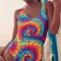 Paisley One-piece Suits Women Tie-Dyed Swimwear Sport Swimming equipment