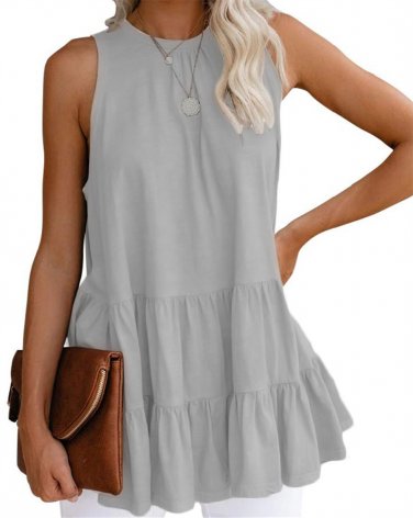 Summer Bohemia Vintage Shirts Lady Loose Blouses Sleeveless European Female Fashion Long Tops