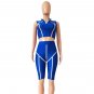 Women Sport Tracksuits Striped Print Trendy Clothing Sleeveless Solid Color Active Wear