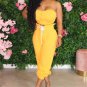 Lace-up Lady Sexy Tracksuits Sleeveless Solid Color Crop Tops Fashion Summer High Waist Streetwear