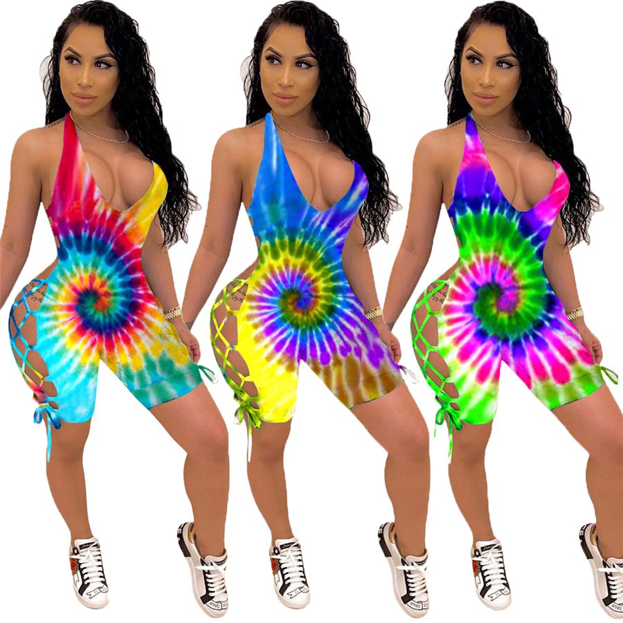 Sexy Paisley Tracksuits High Waist Exercise Overalls Pants 50% Halter Sport Gym Active Wear