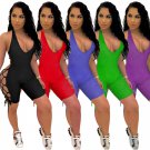 Halter Sexy Sport Bodysuits High Waist Exercise Overalls Pants Solid Color Fitness Gym Active Wear
