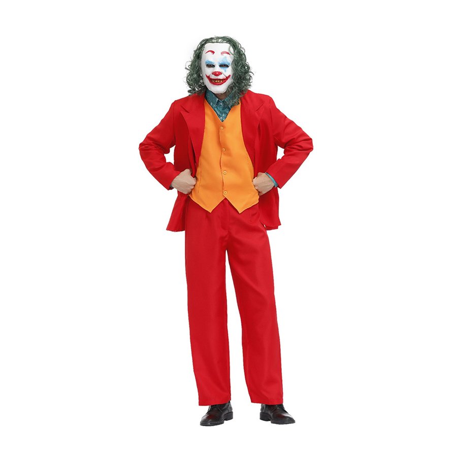 Mardi Gras Men Suits Carnival Clown Theme Costume Halloween Horror Joker Cosplay Uniform